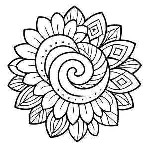 Blumen-Mandala Ausmalbild