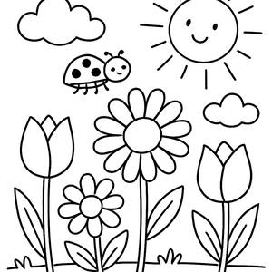 Fantastische Blumenwelt Ausmalbild