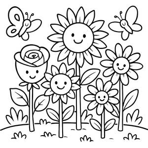 Whimsical Garden Coloring Page
