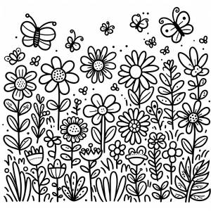 Whimsical Garden Coloring Page