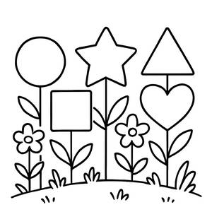 Verspielte Gartenformen Ausmalbild