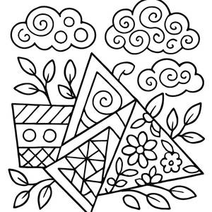 Pagina da Colorare di Forme Geometriche Fantasiose