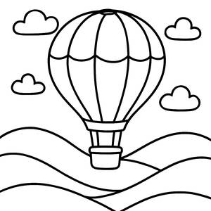 Whimsical Hot Air Balloon Coloring Page