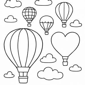 Verspielte Heißluftballon-Festival Ausmalbild