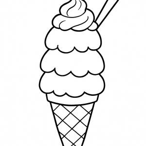 Page à Colorier de Cornet de Glace Fantaisiste