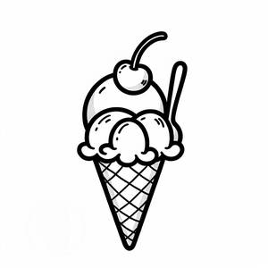 Раскраска: Причудливый рожок с мороженым