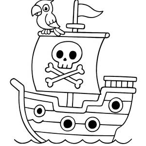 Verspielt Piratenschiff Malvorlage