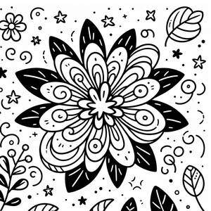 Whirling Flower Coloring Page