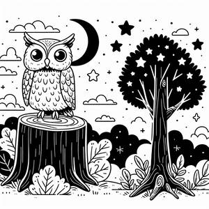 Раскраска Мудрой Совы