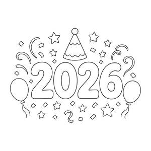 2026 da colorare: Buon anno