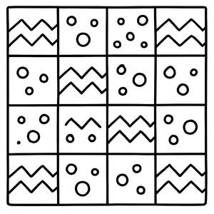 Pagina da Colorare Zigzag e Punti Geometrici