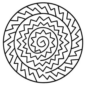Zigzag Concentric Circles Coloring Page