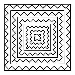 Zigzag Delight: Concentric Squares Coloring Page