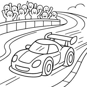 Zooming Race Car Coloring Page