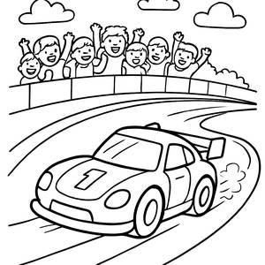 Página para Colorear de Coche de Carreras Rápido