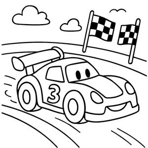 Page à Colorier de Voiture de Course Rapide