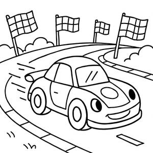 Раскраска Скоростного Гоночного Автомобиля