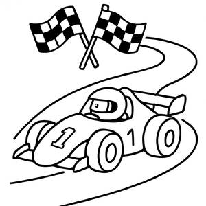 Página para Colorir de Carro de Corrida Rápido