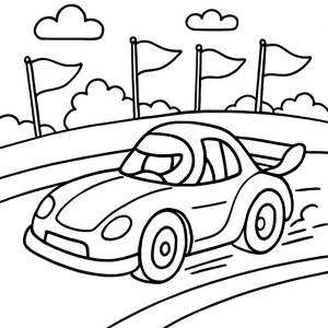 Rasantes Rennwagen Ausmalbild