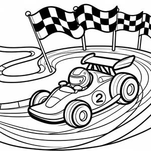 Zooming Race Car Coloring Page
